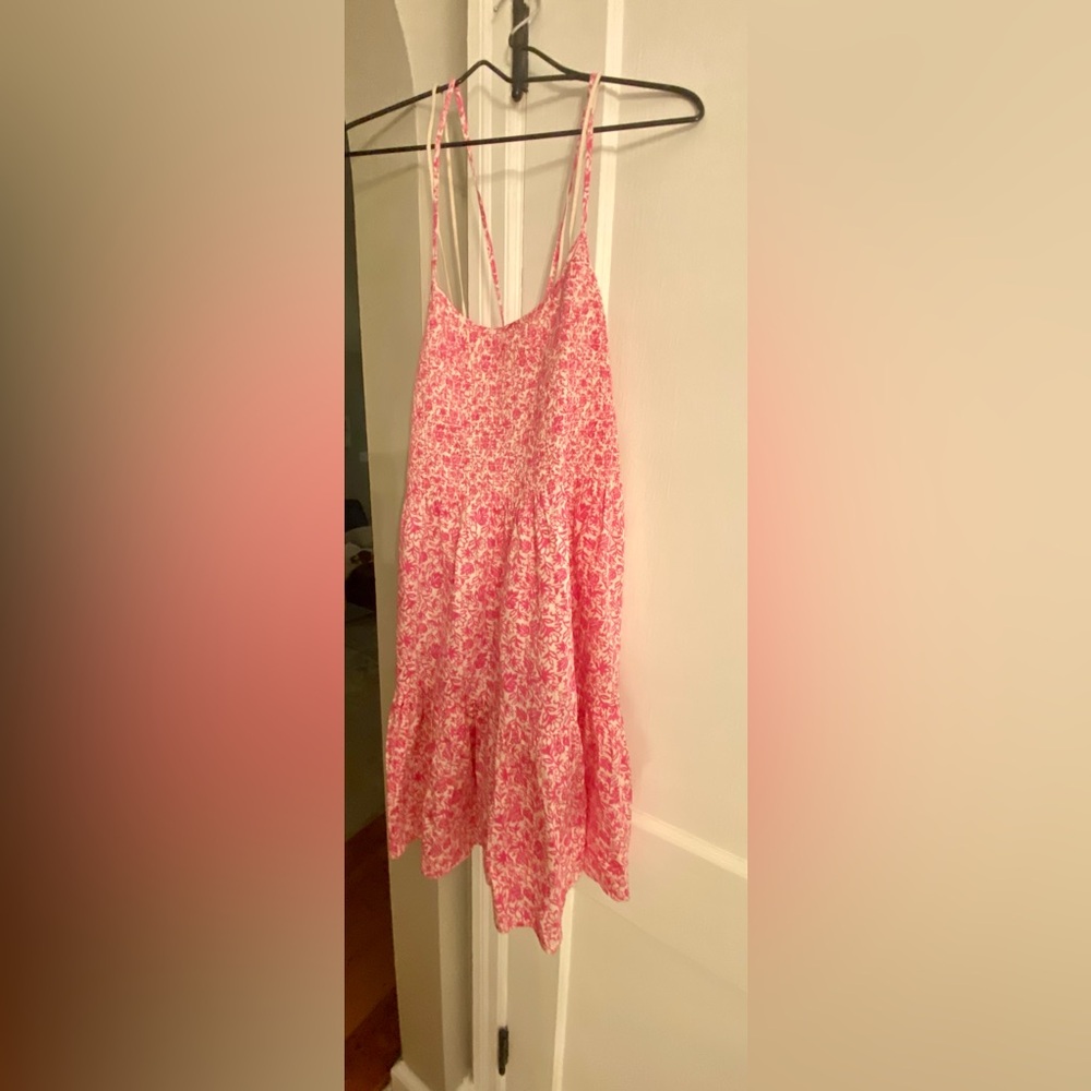 GAP Vibrant Pink and Cream Textured Blouse NWT Size L
